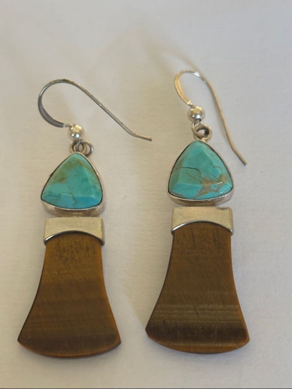 NWT Jay King Turquoise and Tiger Eye Drop Earrings